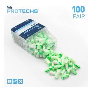 Flents Protechs Work Ear Plugs, NRR 33, Green, 90 pairs